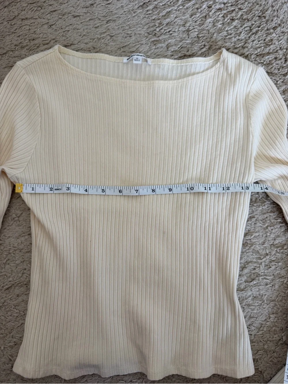 Reformation Miller KnitLong Sleeve Top | Cream | Size Medium | Sustainable Basic